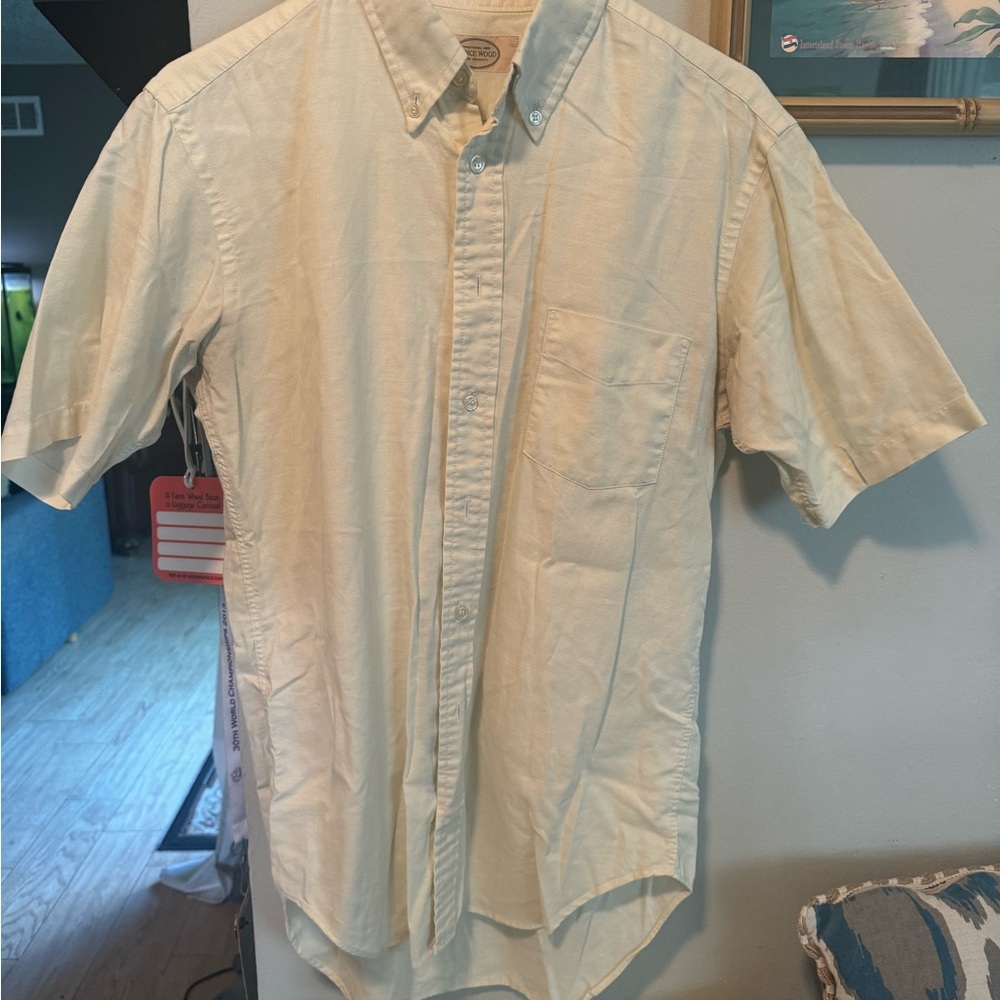 Men's yellow vintage Button-Down Shirt